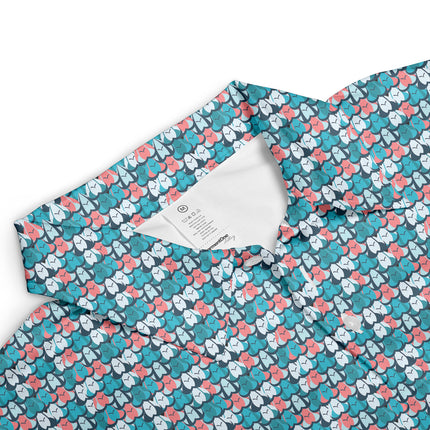 Funny Golf Ball Pattern Polo Shirt for Men Colorful All Over Print Performance Golf Polo Lightweight Breathable Golf Apparel Golfer Gift