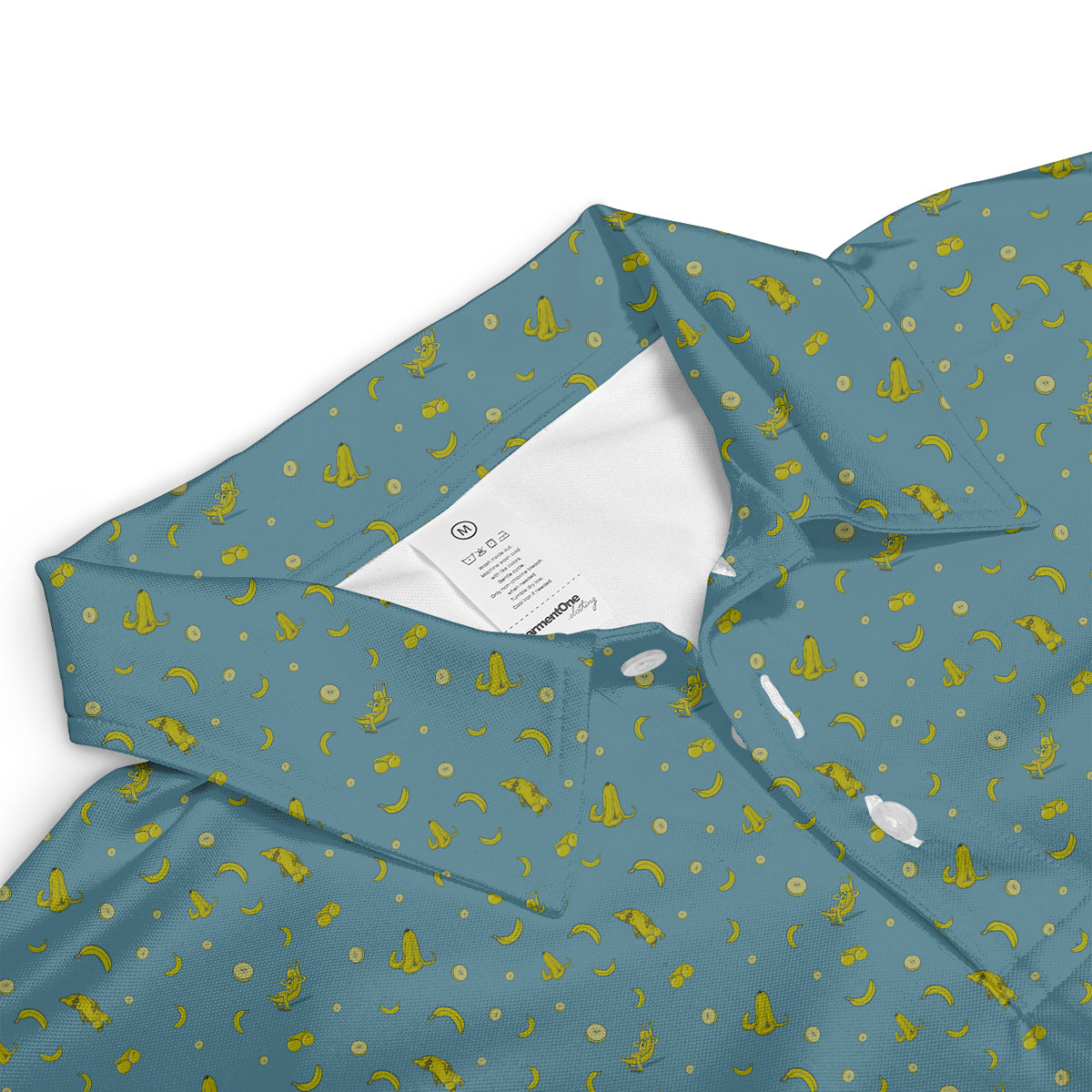 Personalized Banana Pattern Men's Polo Shirt – Custom Name Tropical Polo Shirt for Men