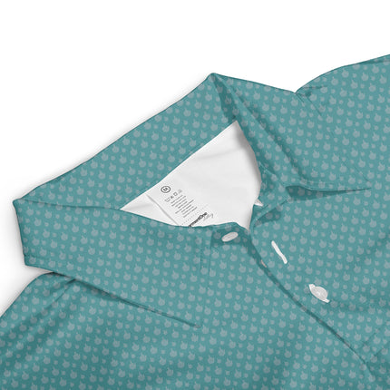 Light Blue Funny Golf Hand Gesture Polo Shirt for Men All Over Print Performance Golf Polo Lightweight Breathable Golf Apparel