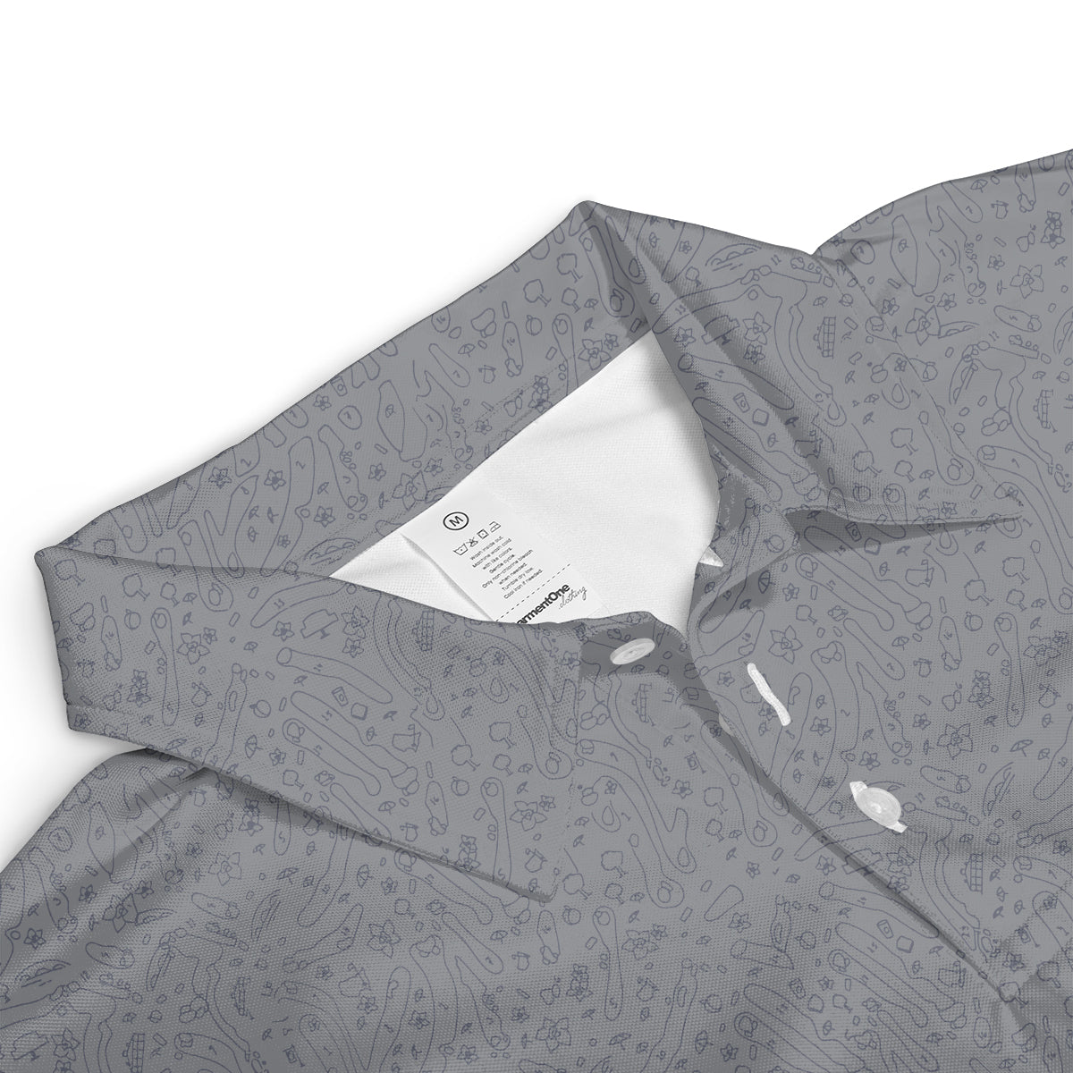 Personalized Funny Golf Doodle Pattern Polo Shirt for Men Minimalist All Over Print Performance Golf Polo Lightweight Breathable Golf Shirt