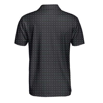 Black Funny Golf Hand Gesture Polo Shirt for Men All Over Print Performance Golf Polo Lightweight Breathable Golf Apparel