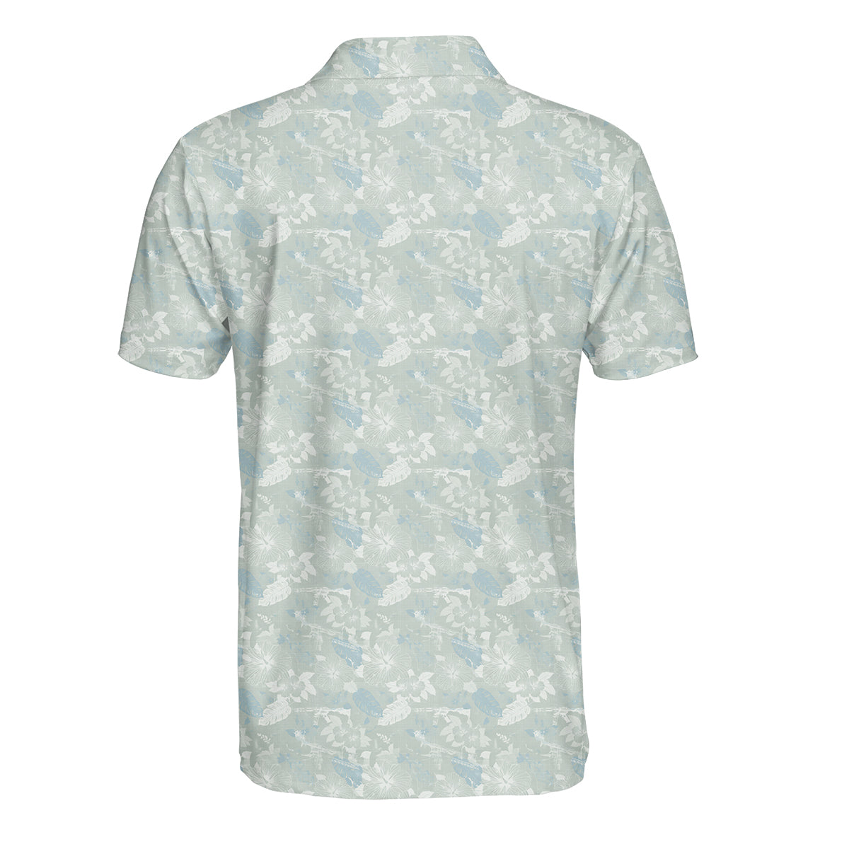 Men’s Hawaiian Style Golf Polo Shirt, Tropical Floral & Island Pattern Golf Shirt, Lightweight Summer Golf Polo for Golfers, Golf Vacation Shirt