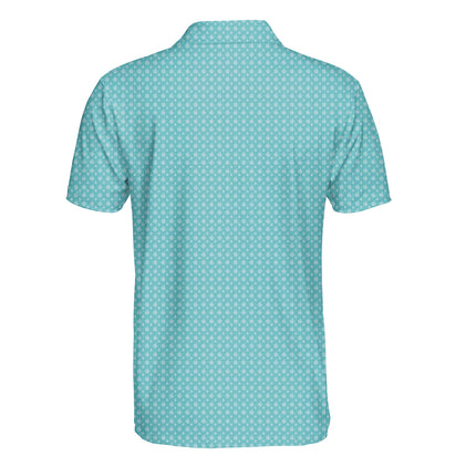 Light Blue Funny Golf Hand Gesture Polo Shirt for Men All Over Print Performance Golf Polo Lightweight Breathable Golf Apparel