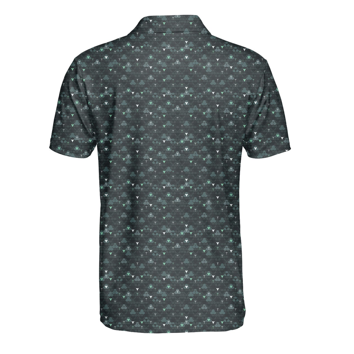 Personalized Dark Golf Ball Pattern Polo Shirt for Men Modern All Over Print Performance Golf Polo Lightweight Breathable Golf Apparel