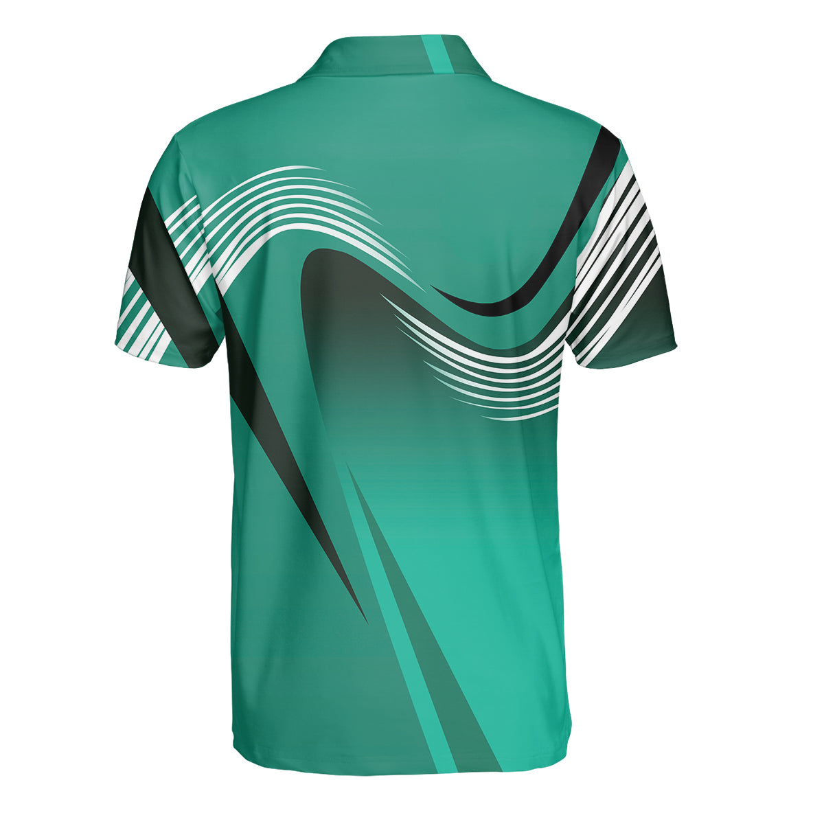 Personalized Custom Name Modern Wave Pattern Golf Polo Shirt for Men Stylish Golf Apparel