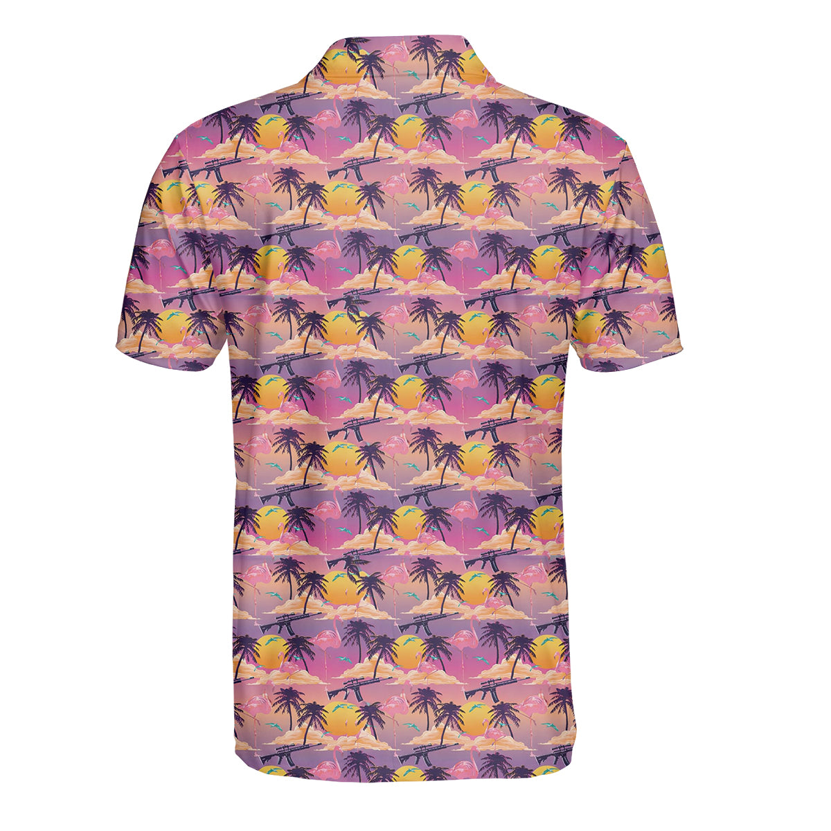 Women Golf Polo Tropical Palm Print Performance Breathable Shirt