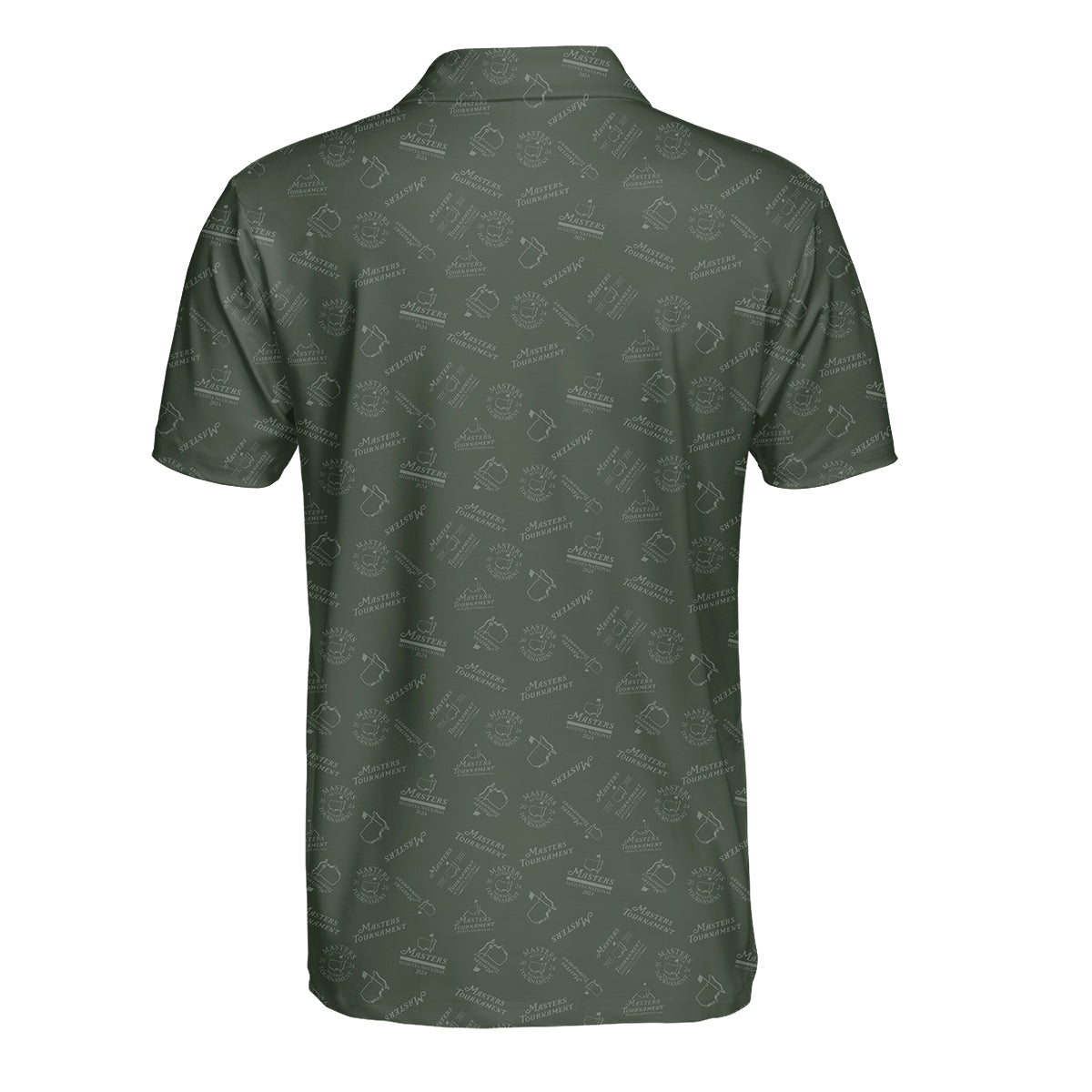 Personalized Masters Style Golf Polo Shirt for Men – Custom Name Golf Ball Logo Performance Polo, Dark Green Pattern Golf Shirt Gift for Golfers