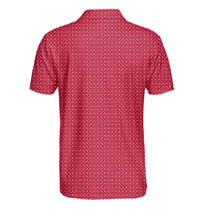 Red Funny Golf Hand Gesture Polo Shirt for Men All Over Print Performance Golf Polo Lightweight Breathable Golf Apparel