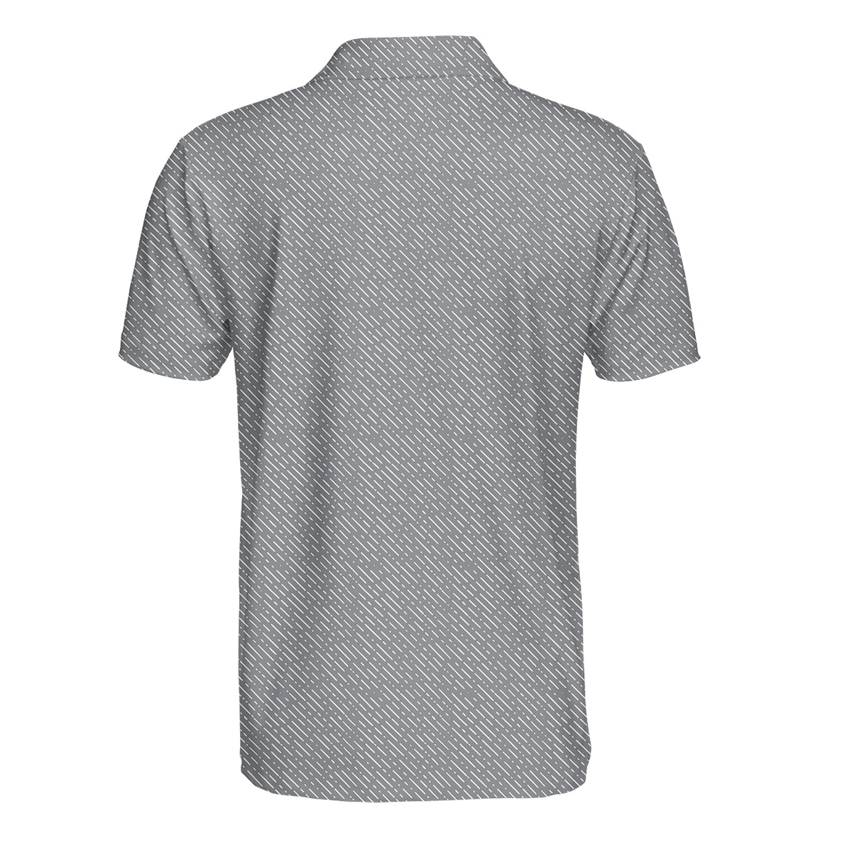 Personalized Custom Name Diagonal Dash Pattern Golf Polo Shirt for Men Stylish Minimal Golf Apparel