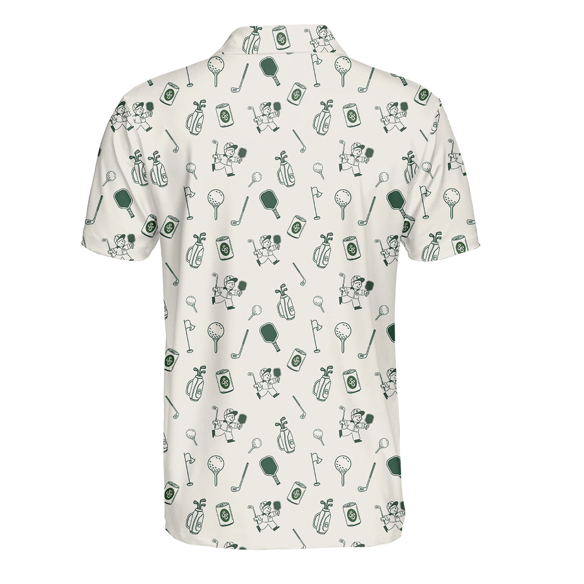 Funny Pickleball Golf Polo Shirt for Men – Pickleball & Golf Pattern Performance Polo, Lightweight Breathable Novelty Sports Polo