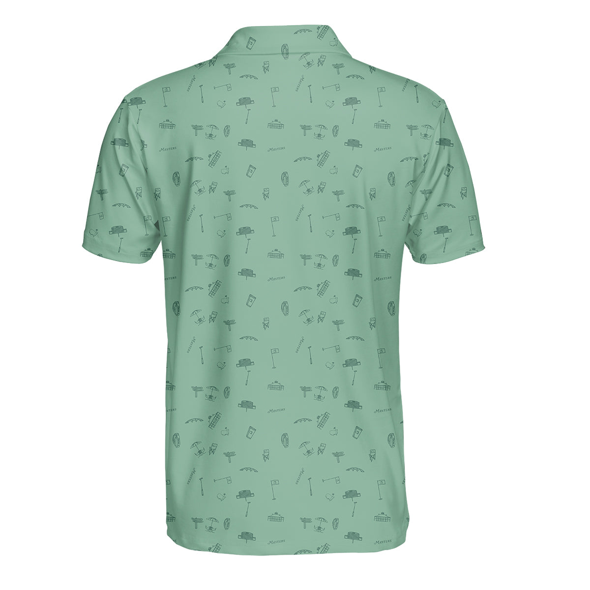 Personalized Golf Icons Pattern Polo Shirt for Men – Custom Name Golf Polo Shirt – Unique Casual Sport Shirt