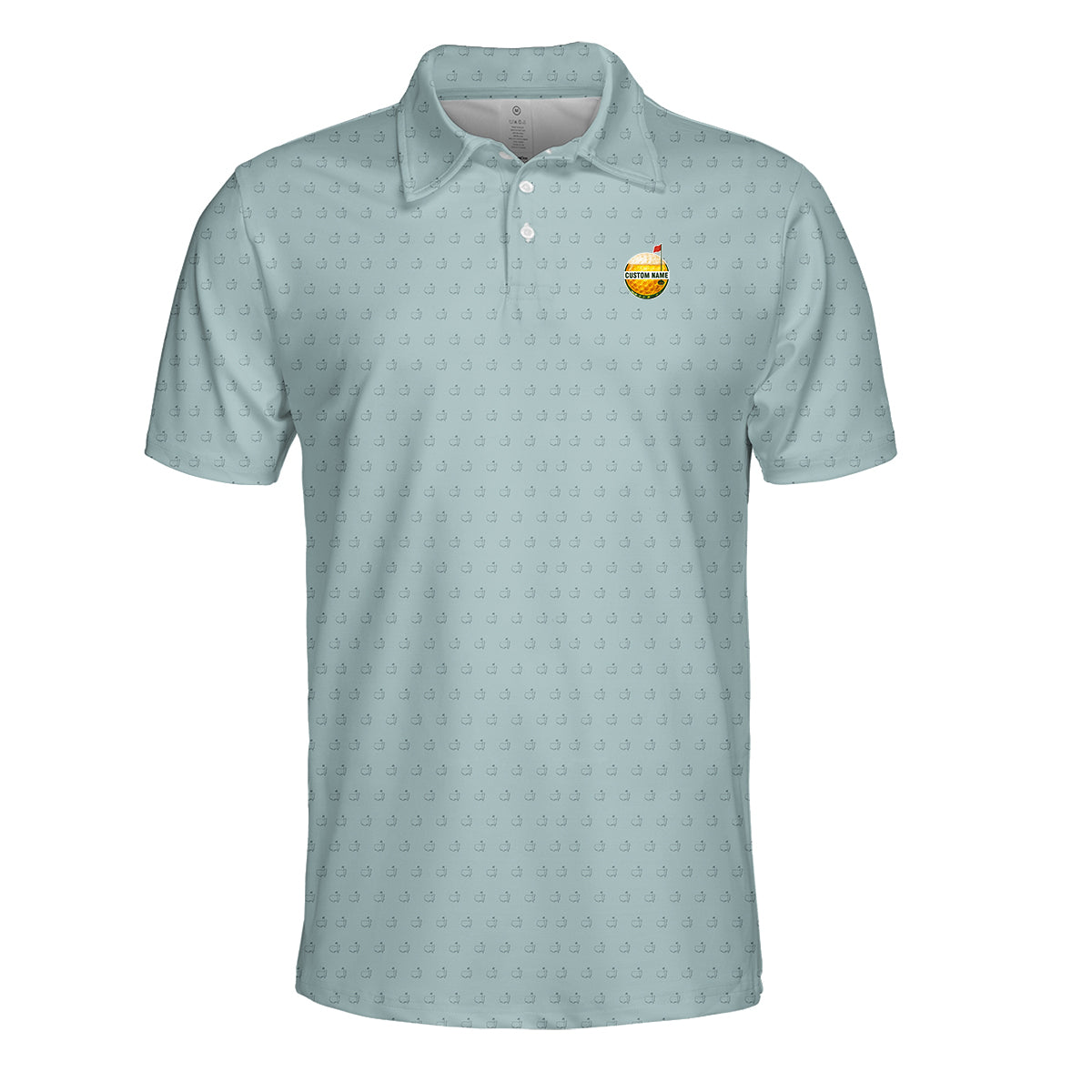 Personalized Golf Polo Shirt for Men – Custom Name Golf Ball Pattern Polo, Breathable Performance Golf Shirt, Unique Gift for Golfers
