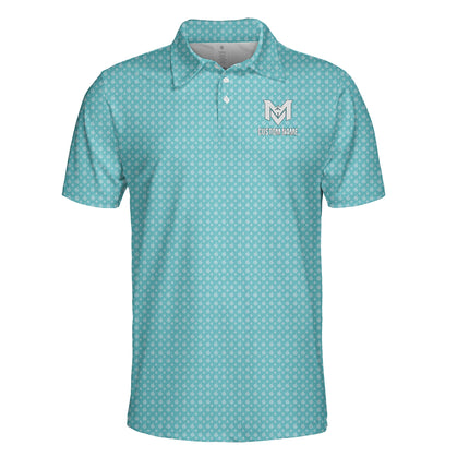 Light Blue Funny Golf Hand Gesture Polo Shirt for Men All Over Print Performance Golf Polo Lightweight Breathable Golf Apparel