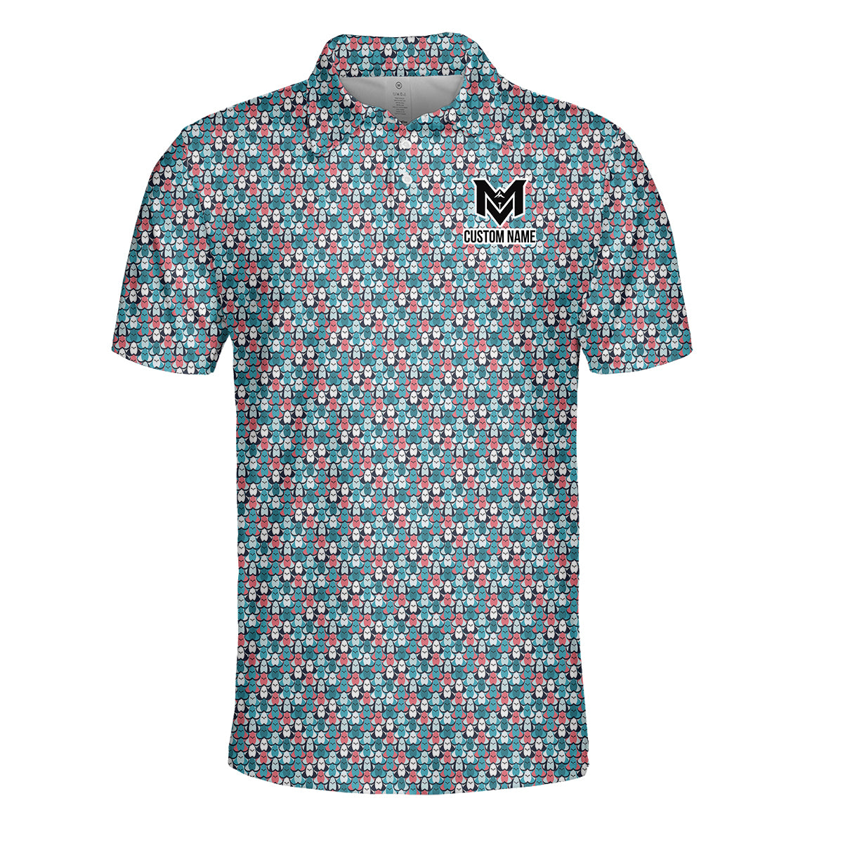 Personalized Boob Pattern Golf Men's Polo Shirt – Custom Name Funny Body Positive Polo
