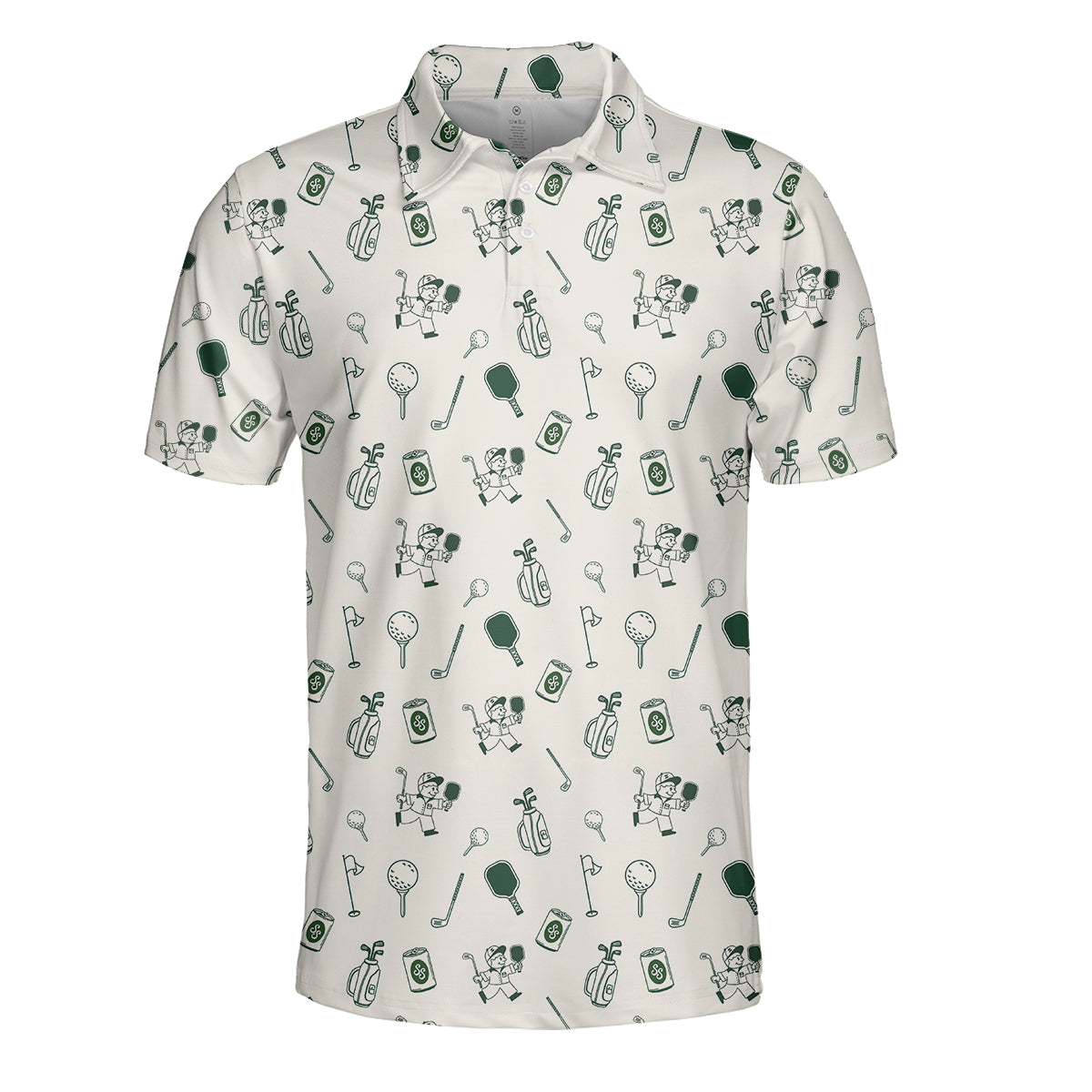 Funny Pickleball Golf Polo Shirt for Men – Pickleball & Golf Pattern Performance Polo, Lightweight Breathable Novelty Sports Polo