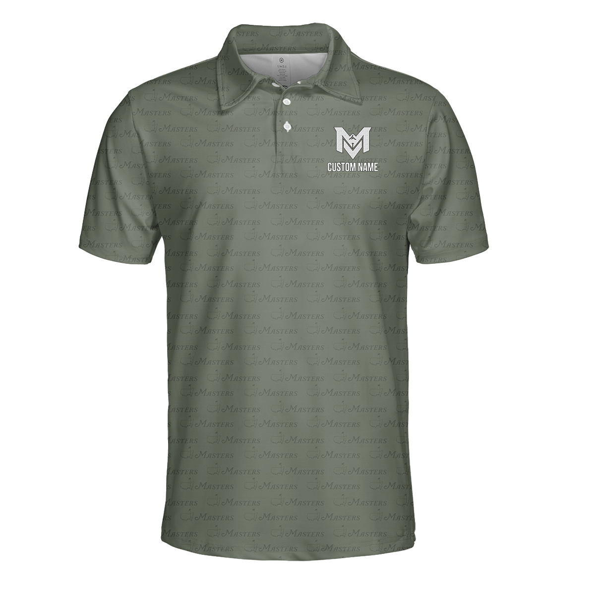 Personalized Masters Golf Pattern Polo Shirt for Men – Custom Name Golf Polo – Unique Casual Sport Shirt