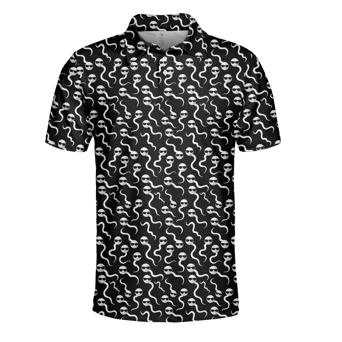Funny Golf Polo Shirt Cool Sperm Pattern Men’s Golf Shirt