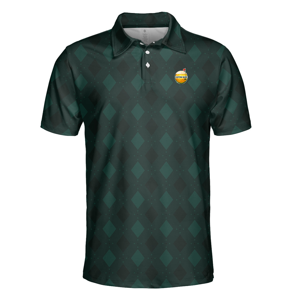 Personalized Custom Name Argyle Pattern Golf Polo Shirt for Men Classic Golf Apparel