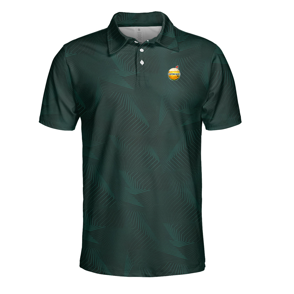 Personalized Custom Name Abstract Line Pattern Golf Polo Shirt for Men Modern Golf Apparel