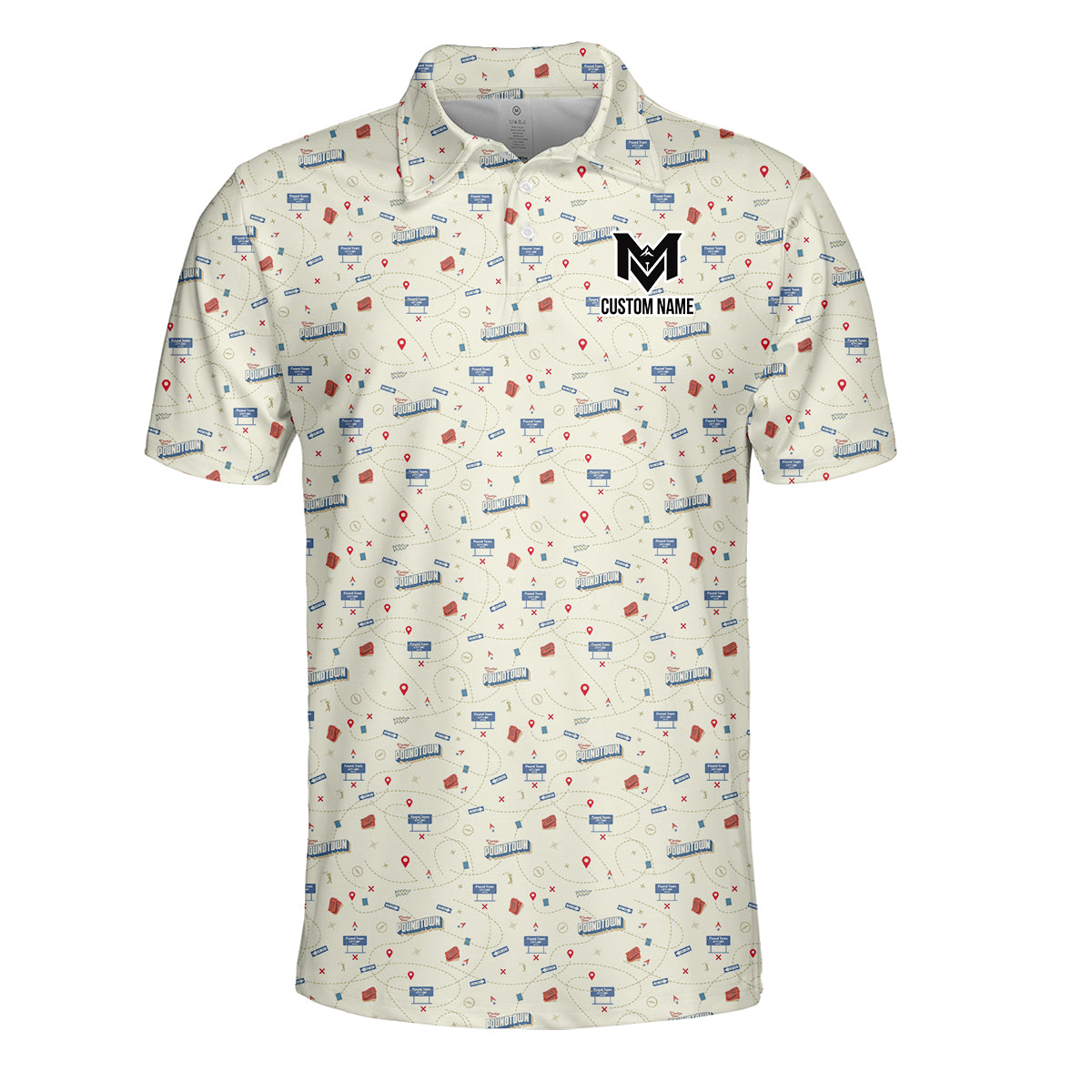 Personalized Funny Golf Course Map Polo Shirt for Men Golf Course Strategy Pattern Performance Golf Polo Lightweight Breathable Golf Apparel