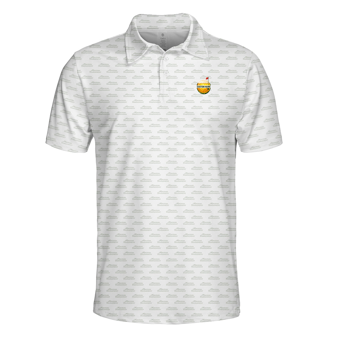 Personalized Custom Name Minimal Text Pattern Golf Polo Shirt for Men Modern Golf Apparel