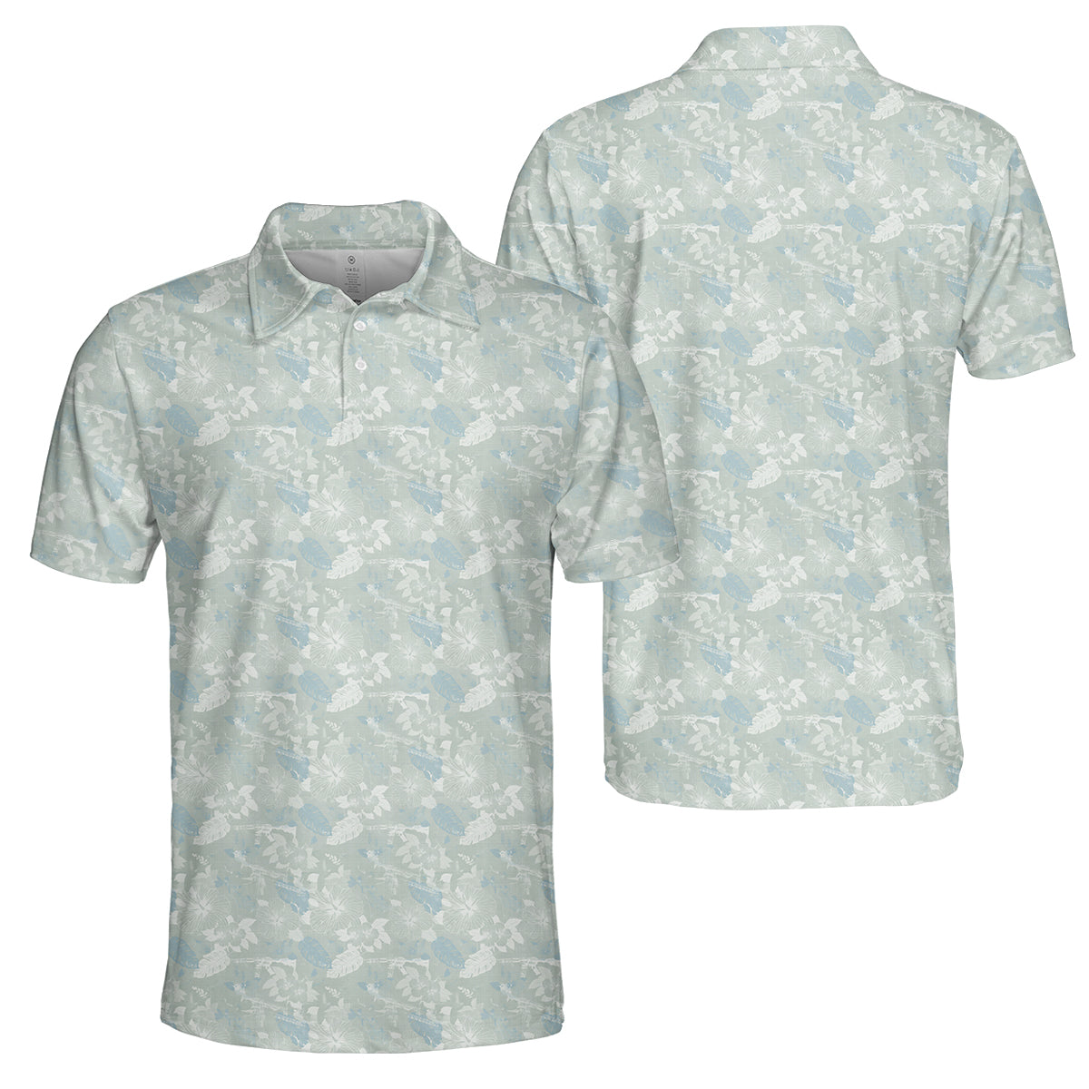 Men’s Hawaiian Style Golf Polo Shirt, Tropical Floral & Island Pattern Golf Shirt, Lightweight Summer Golf Polo for Golfers, Golf Vacation Shirt