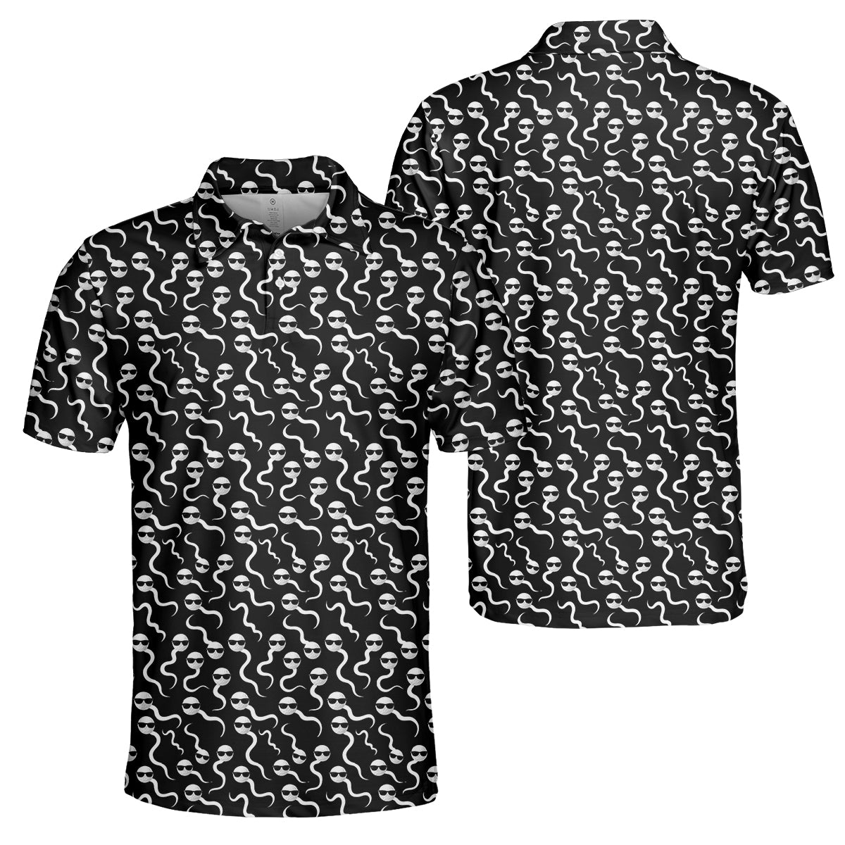 Funny Golf Polo Shirt Cool Sperm Pattern Men’s Golf Shirt