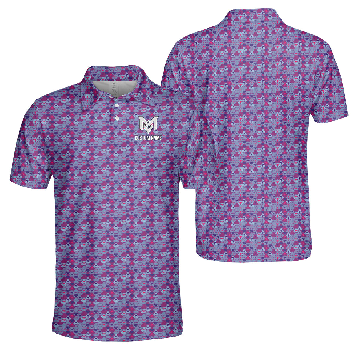Personalized Men's Polo Shirt – Custom Pattern Golf Polo for Men – Unique Casual Sport Shirt