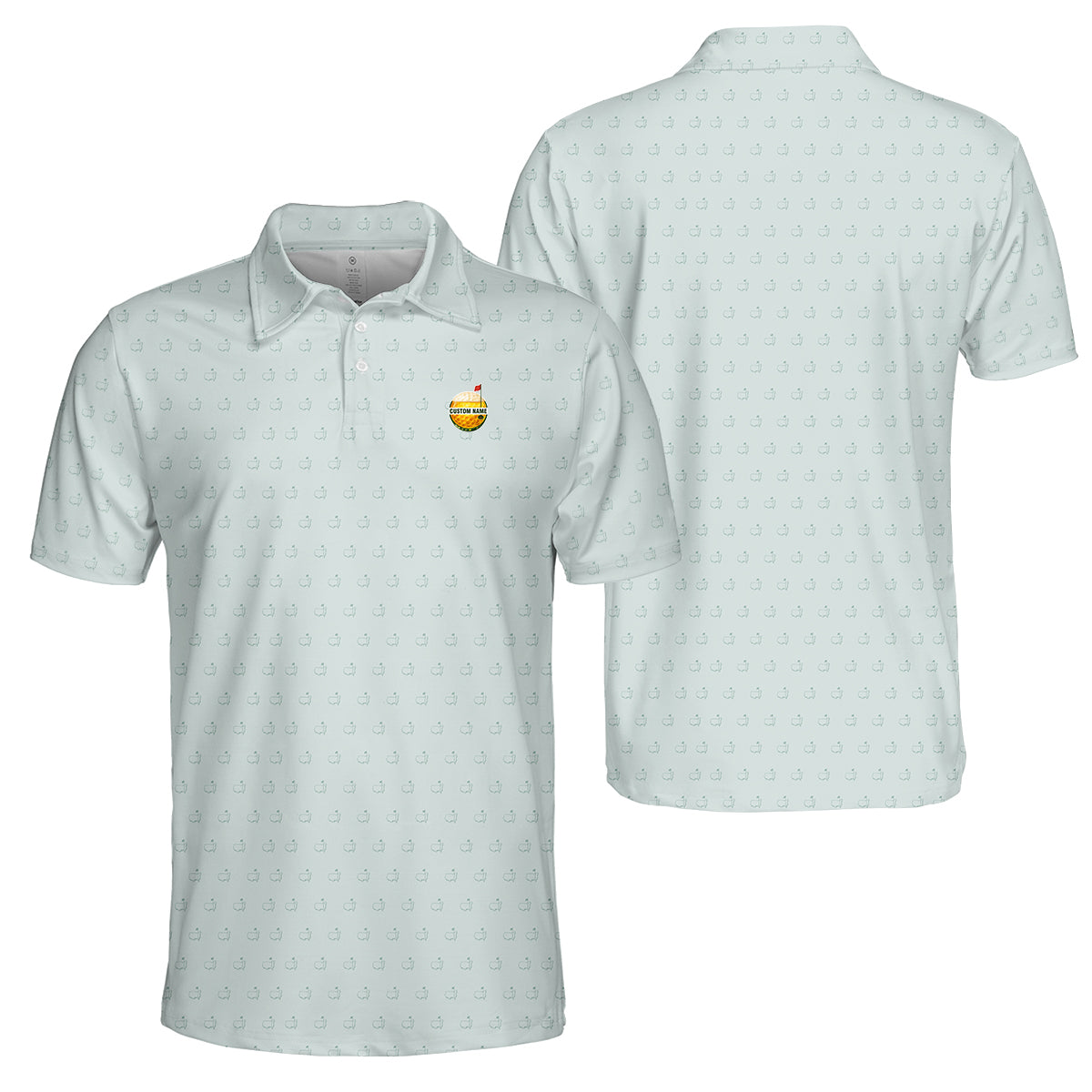 Personalized Custom Name Masters Golf Icon Pattern Polo Shirt for Men Stylish Golf Apparel
