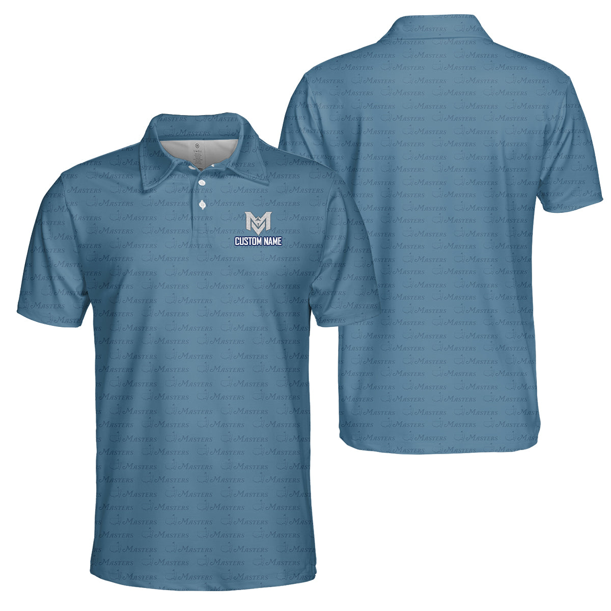 Personalized Masters Style Golf Polo Shirt for Men Classic Tournament Pattern Performance Golf Polo Lightweight Breathable Golf Apparel