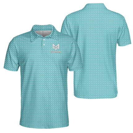 Light Blue Funny Golf Hand Gesture Polo Shirt for Men All Over Print Performance Golf Polo Lightweight Breathable Golf Apparel