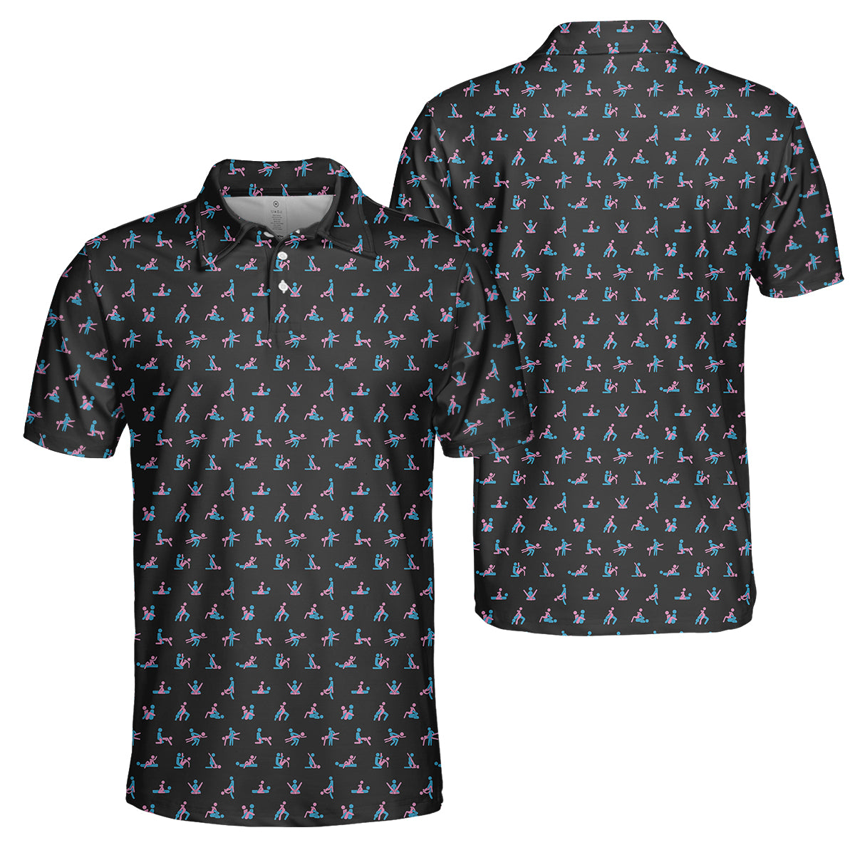 Funny Golf Polo Shirt Adult Humor Pattern Men Casual Golf Shirt
