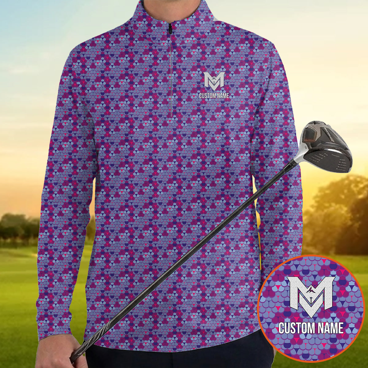 Personalized Men's Polo Shirt – Custom Pattern Golf Polo for Men – Unique Casual Sport Shirt