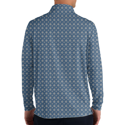 Funny Golf Hand Gesture Quarter Zip Golf Pullover for Men All Over Print Performance Golf Jacket Lightweight Long Sleeve Golf Top