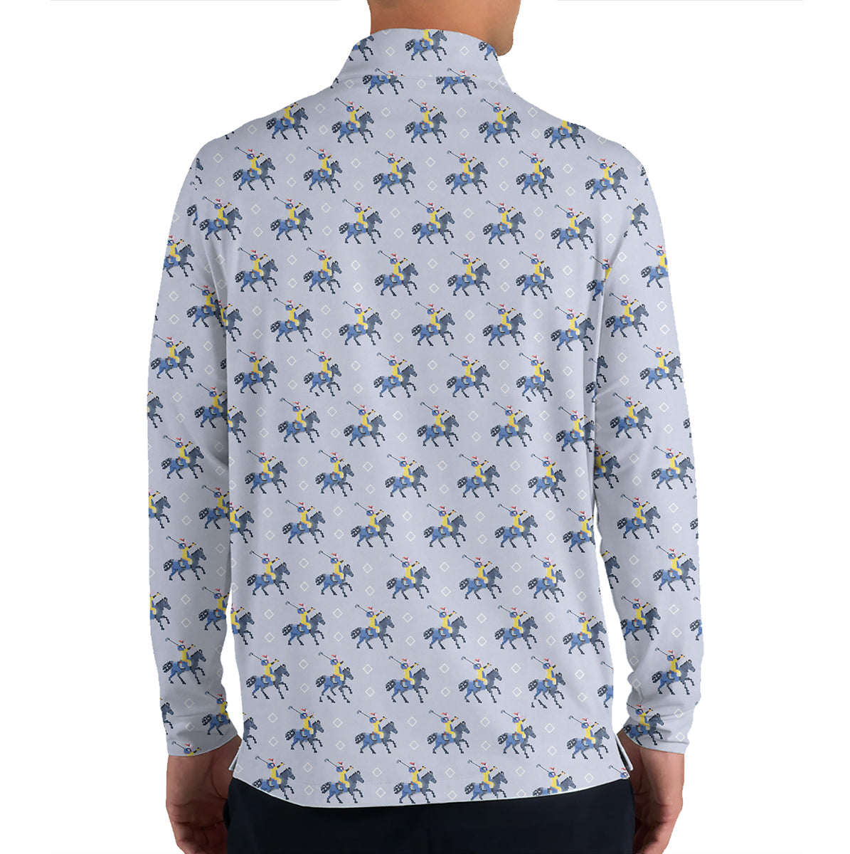 Funny Polo Golf Shirt Horse Rider Pattern Men Casual Golf Shirt