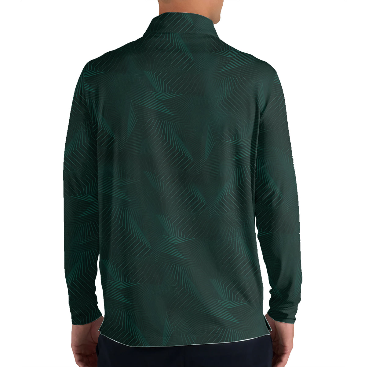 Personalized Custom Name Abstract Line Pattern Golf Polo Shirt for Men Modern Golf Apparel