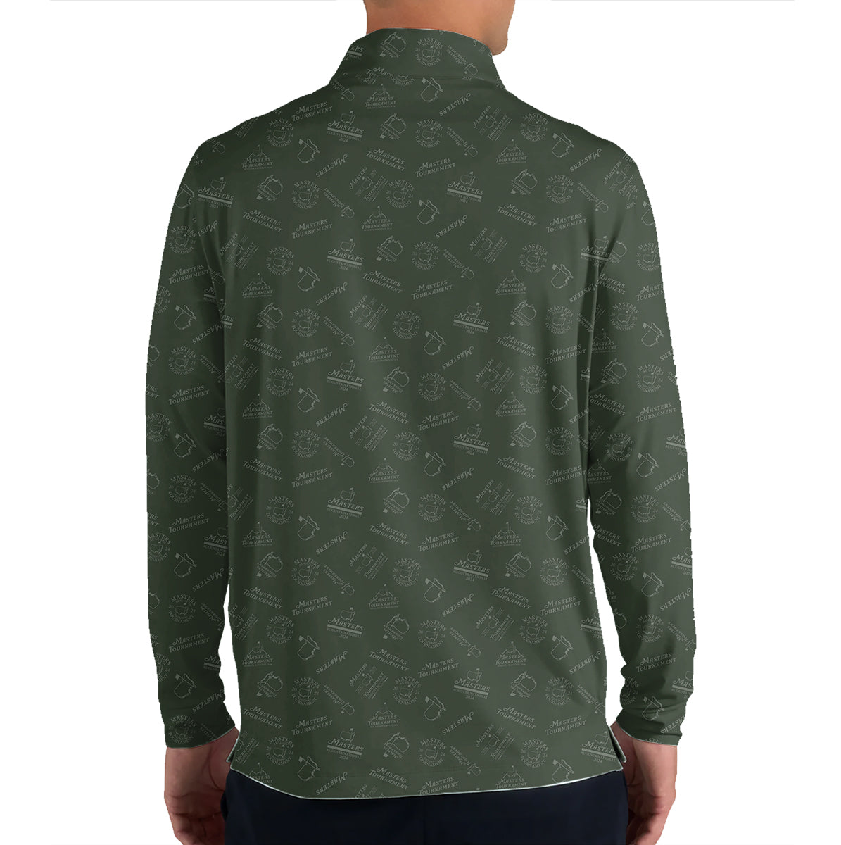 Personalized Masters Style Golf Polo Shirt for Men – Custom Name Golf Ball Logo Performance Polo, Dark Green Pattern Golf Shirt Gift for Golfers