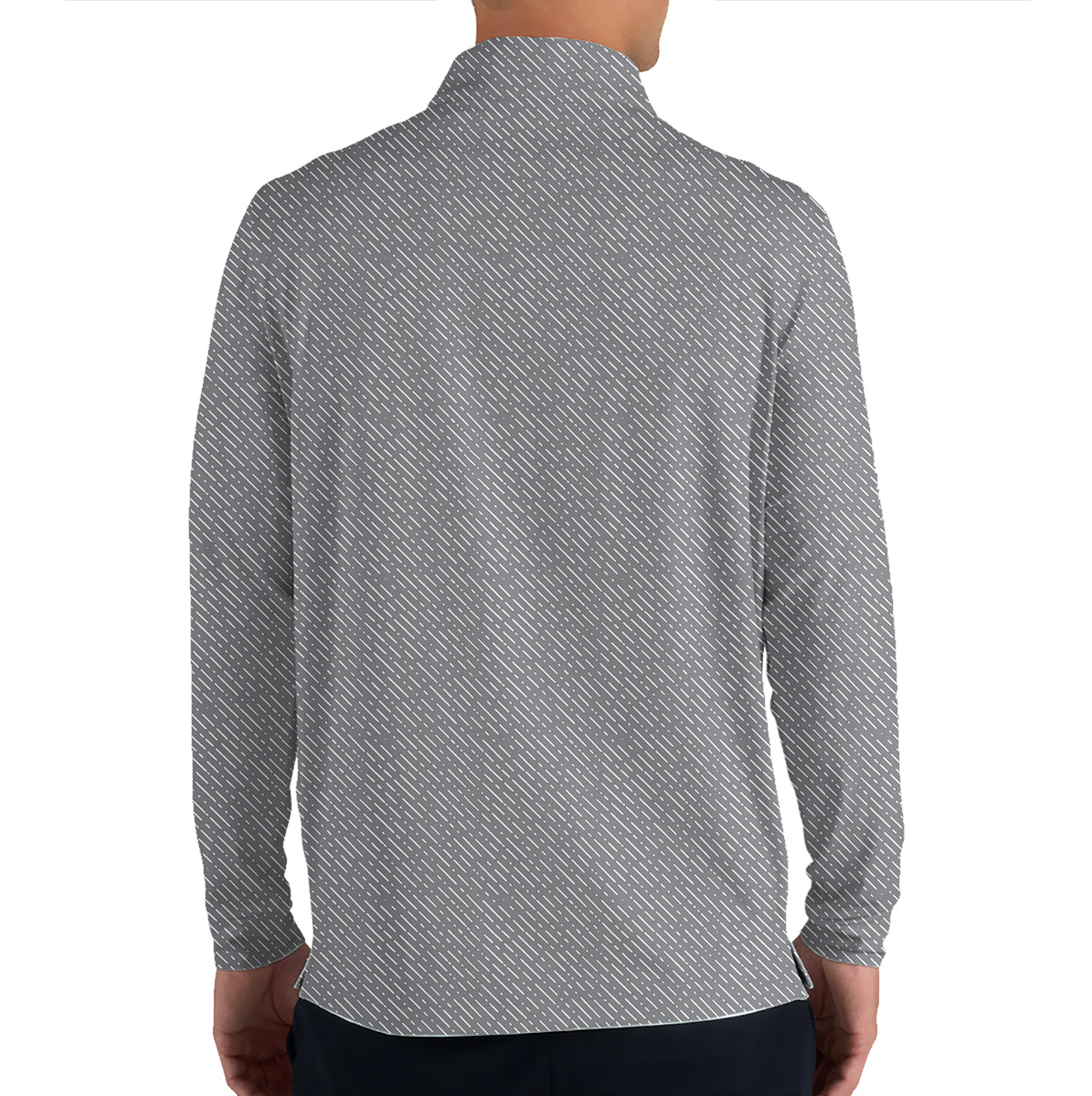 Personalized Custom Name Diagonal Dash Pattern Golf Polo Shirt for Men Stylish Minimal Golf Apparel