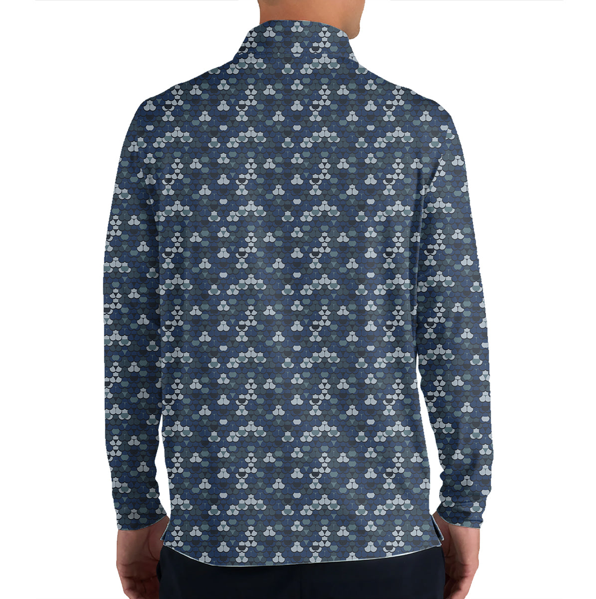Personalized Blue Golf Ball Pattern Polo Shirt for Men All Over Print Performance Golf Polo Lightweight Breathable Golf Apparel