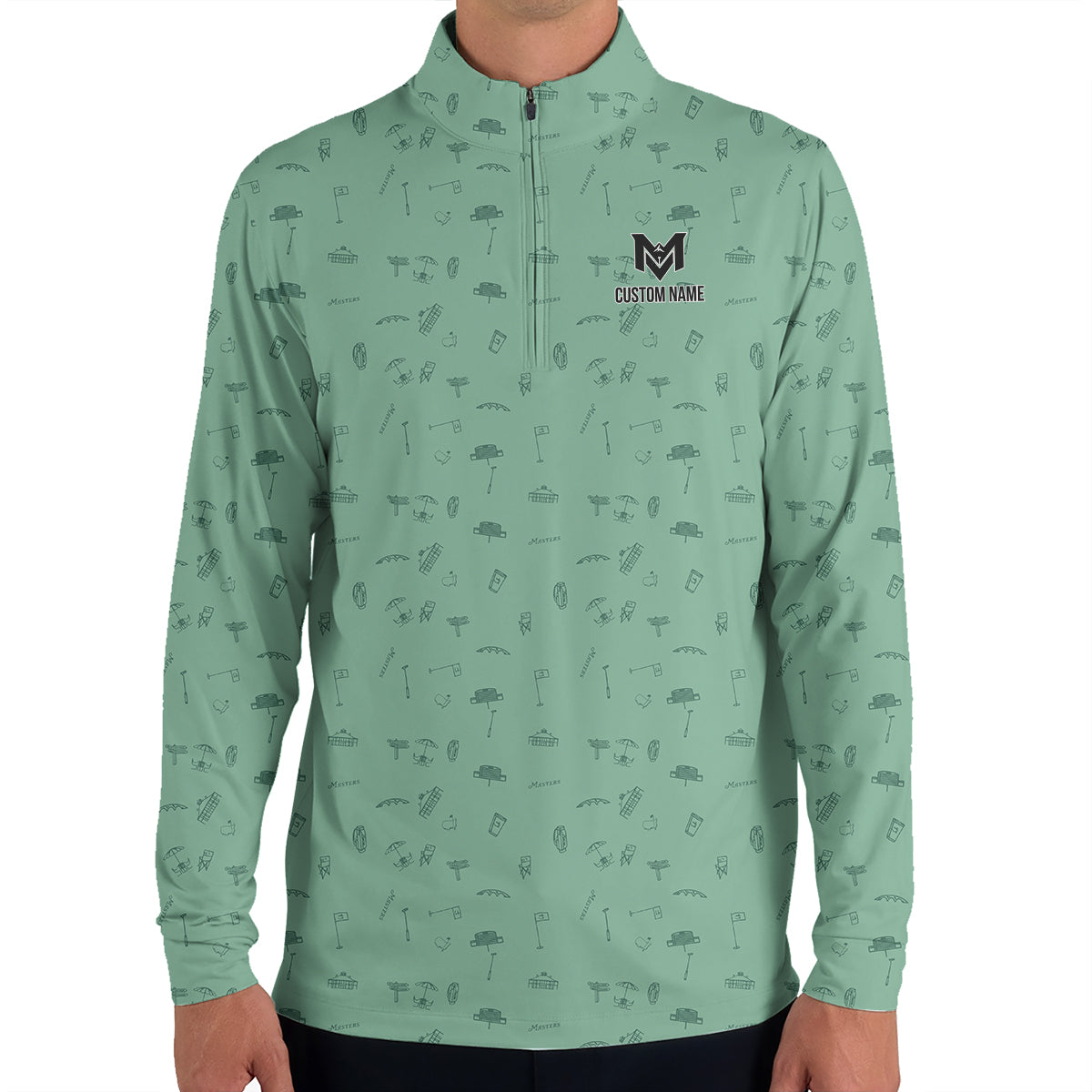 Personalized Golf Icons Pattern Polo Shirt for Men – Custom Name Golf Polo Shirt – Unique Casual Sport Shirt