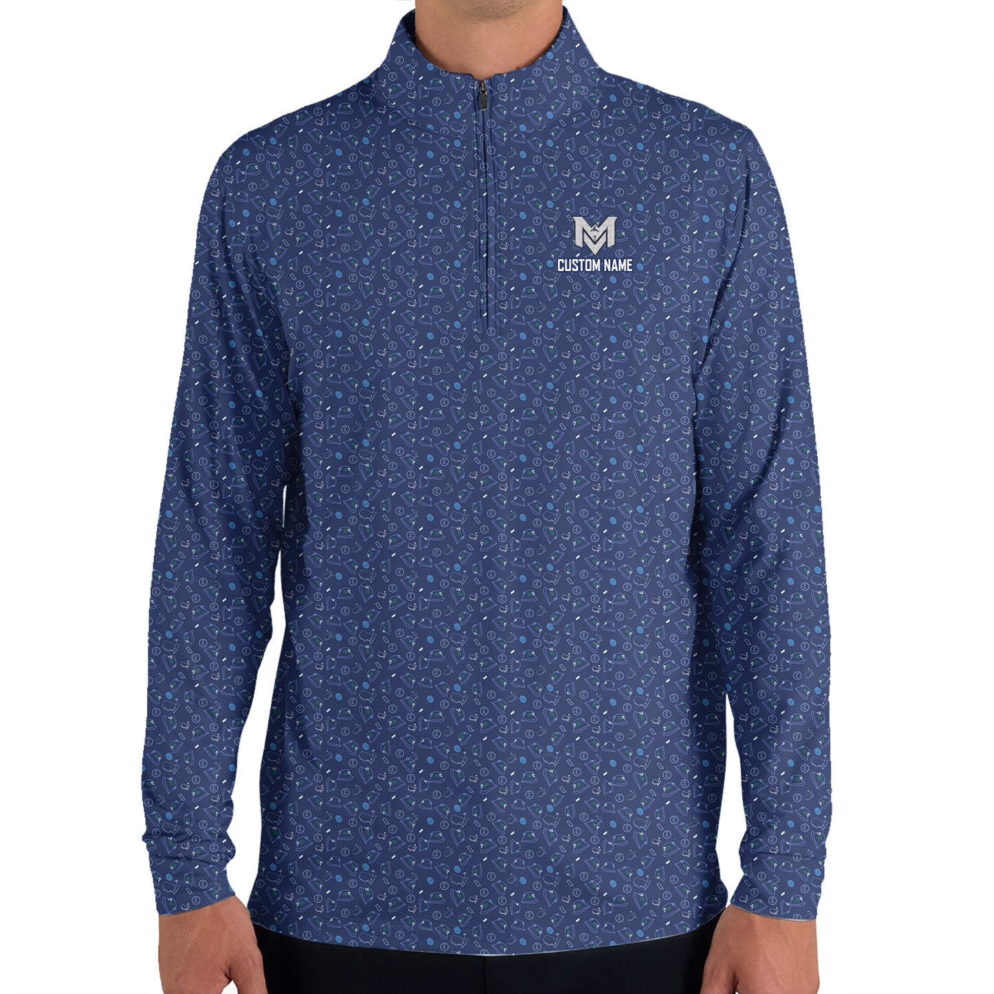 Personalized Name Golf Polo Shirt – Custom Pattern Polo for Men – Stylish Casual Golf Shirt