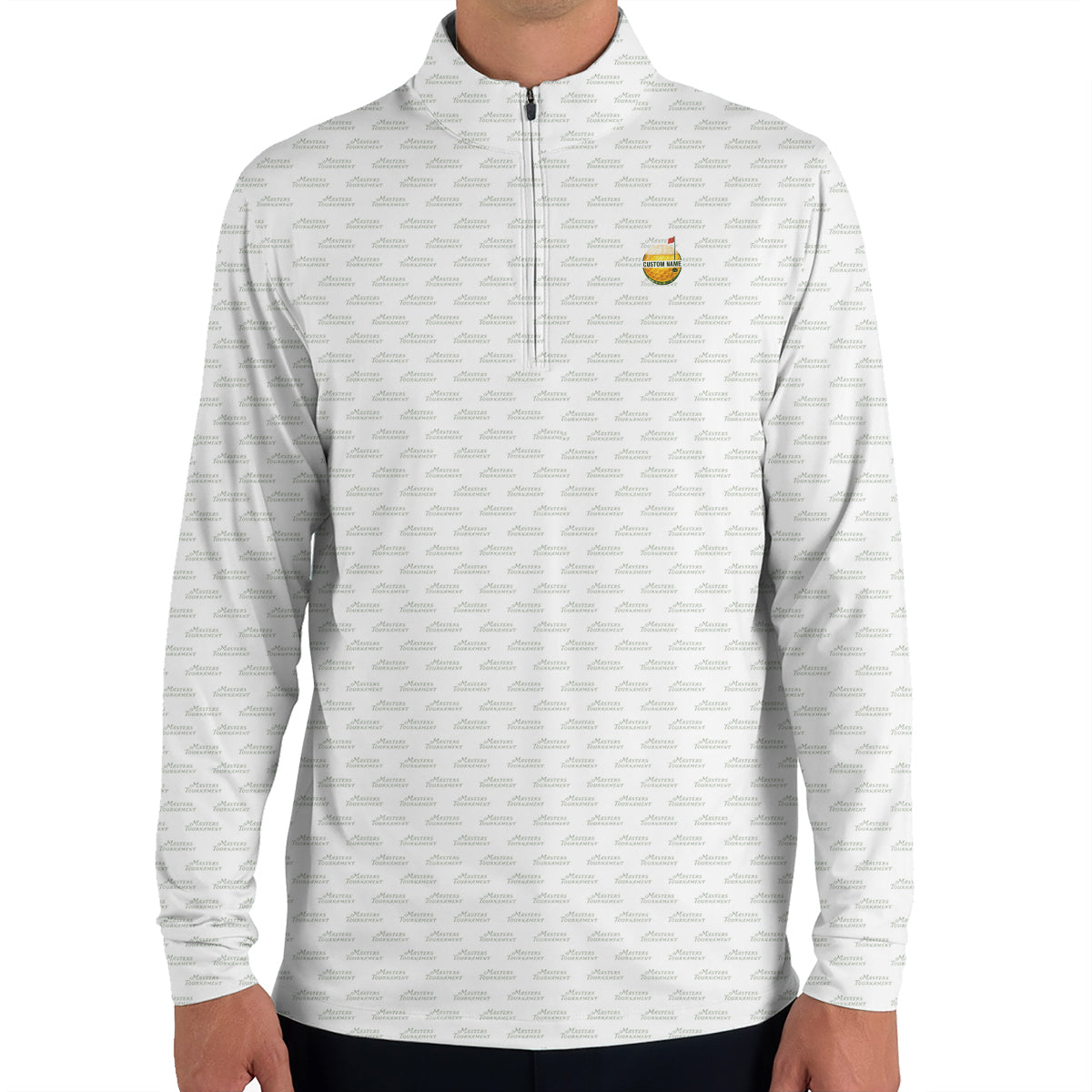 Personalized Custom Name Minimal Text Pattern Golf Polo Shirt for Men Modern Golf Apparel