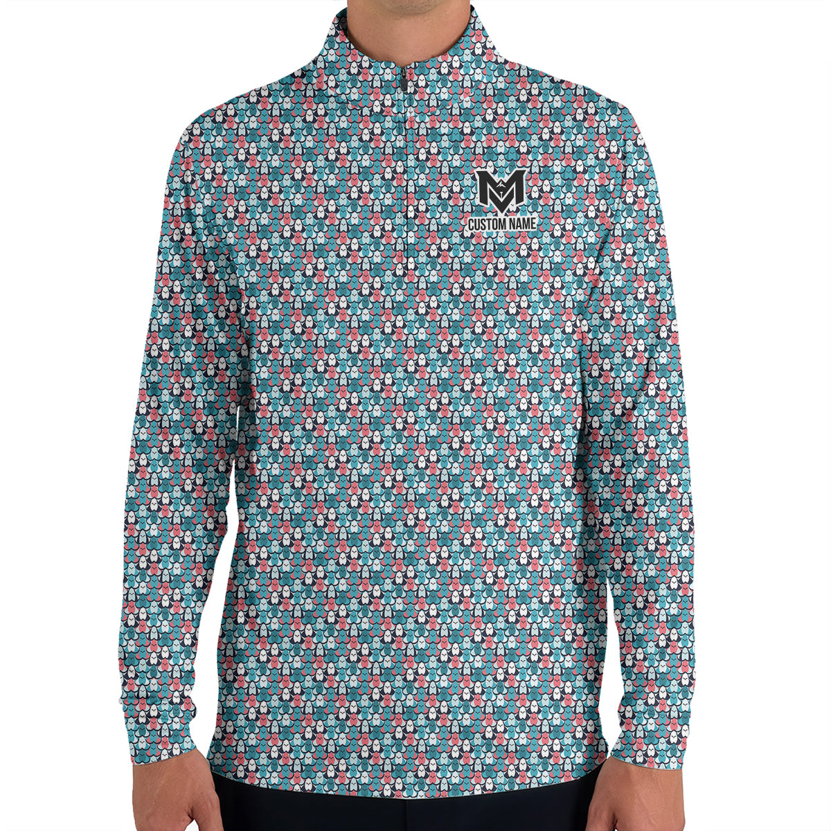 Personalized Boob Pattern Golf Men's Polo Shirt – Custom Name Funny Body Positive Polo