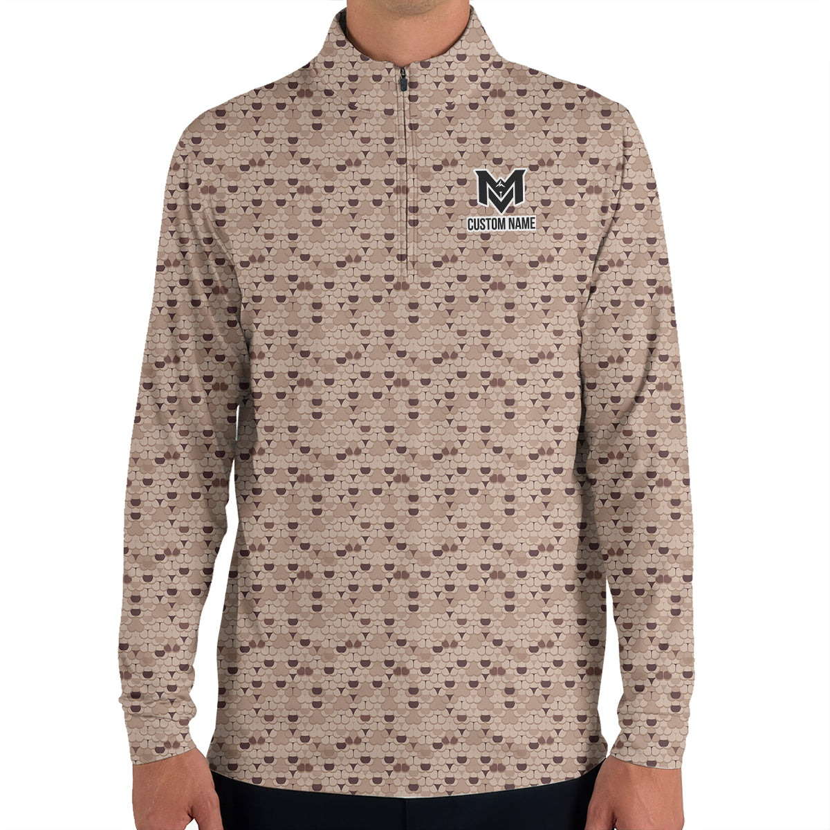 Personalized Brown Golf Ball Pattern Polo Shirt for Men Classic All Over Print Performance Golf Polo Lightweight Breathable Golf Apparel