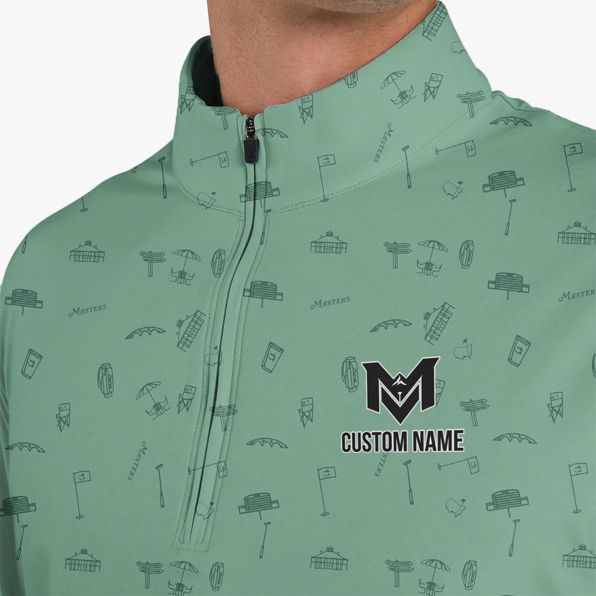 Personalized Golf Icons Pattern Polo Shirt for Men – Custom Name Golf Polo Shirt – Unique Casual Sport Shirt