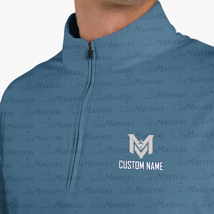 Masters Style Quarter Zip Golf Pullover for Men Classic Tournament Pattern Lightweight Long Sleeve Performance Golf Jacket