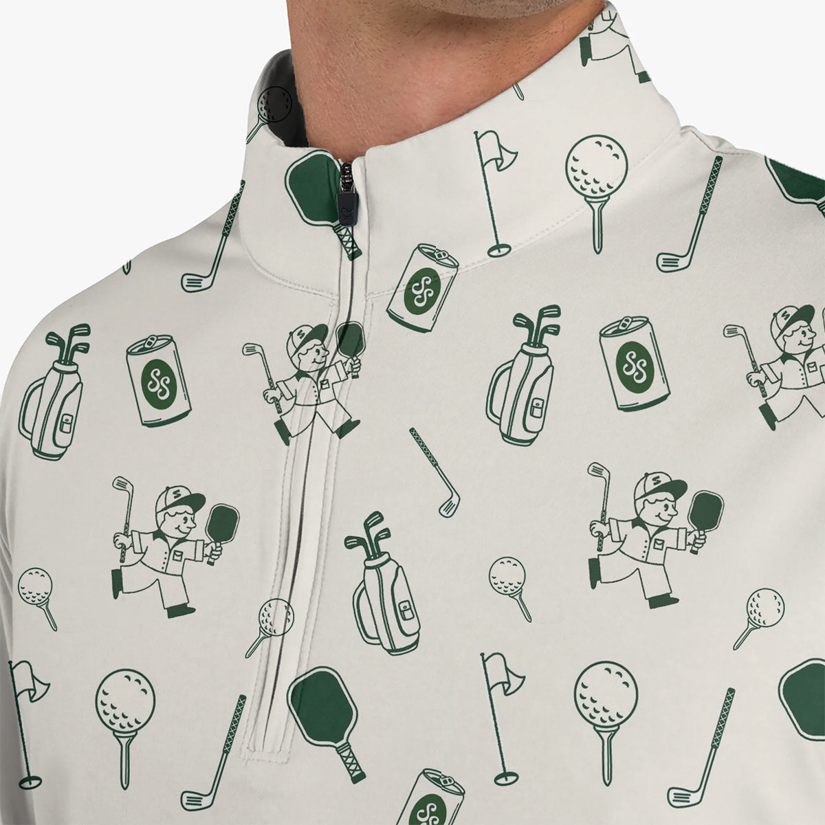 Funny Pickleball Golf Polo Shirt for Men – Pickleball & Golf Pattern Performance Polo, Lightweight Breathable Novelty Sports Polo