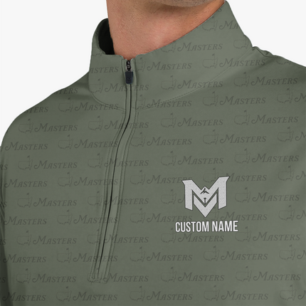 Personalized Masters Golf Pattern Quarter Zip Long Sleeve Shirt – Custom Name Golf Pullover