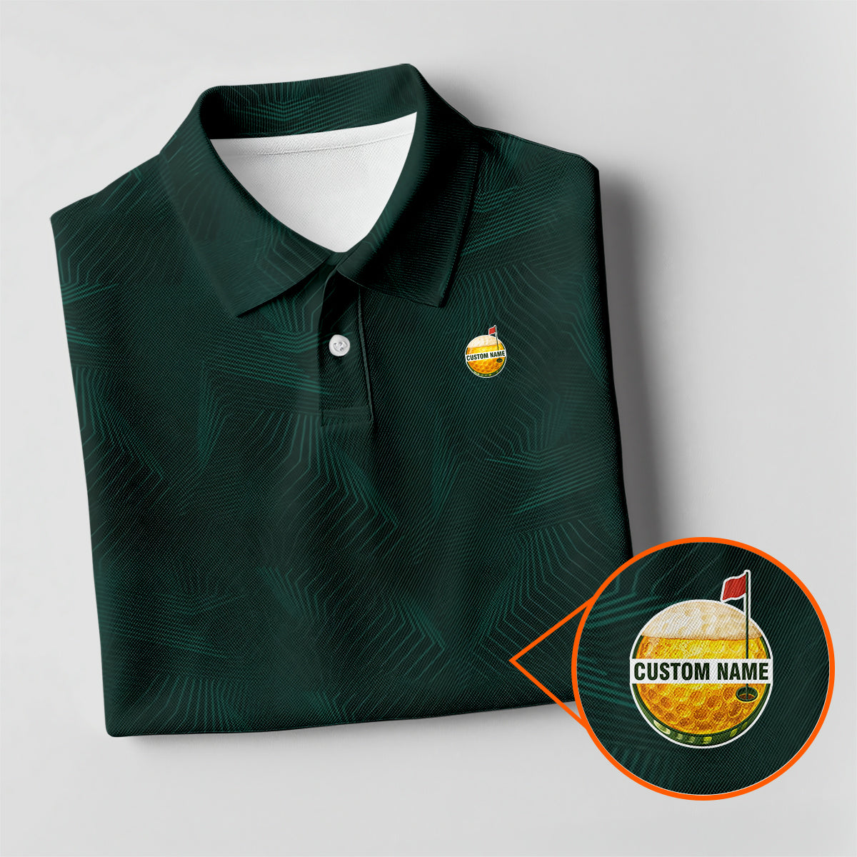 Personalized Custom Name Abstract Line Pattern Golf Polo Shirt for Men Modern Golf Apparel