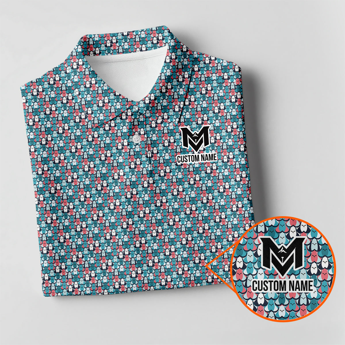 Personalized Boob Pattern Golf Men's Polo Shirt – Custom Name Funny Body Positive Polo